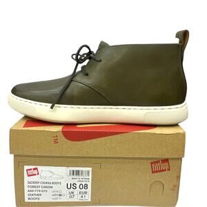 FitFlop Zackery Men's size 8 Forest Green Chukka Boots Leather